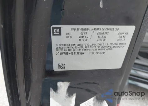 2011 Chevrolet Impala Ls from USA, damaged, VIN 2G1WF5EK4B1132596